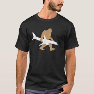 Camiseta Piloto Cute De Avião Bigfoot Engraçado