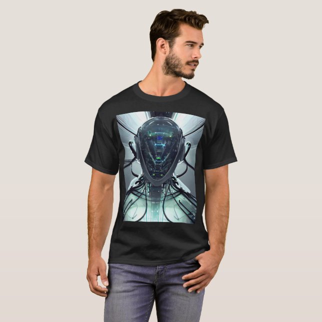 Camiseta Piloto Cyber Droid Fighter do SciFi (Frente Completa)