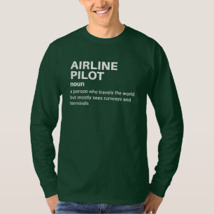 Camiseta Piloto da linha aérea do Capitão - Definição engra