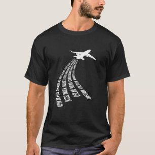 Camiseta Piloto de avião Alfabeto Fonético Wordclou