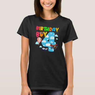 Camiseta Piloto de avião Aniversário de 4 Anos Helico