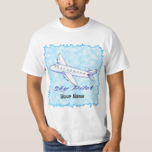 Camiseta Piloto de avião azul