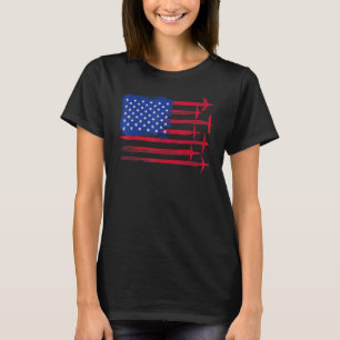 Camiseta Piloto De Avião De Bandeira Americano Em 4º De Jul