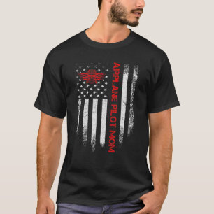 Camiseta Piloto de avião orgulhoso de bandeira americana Vi