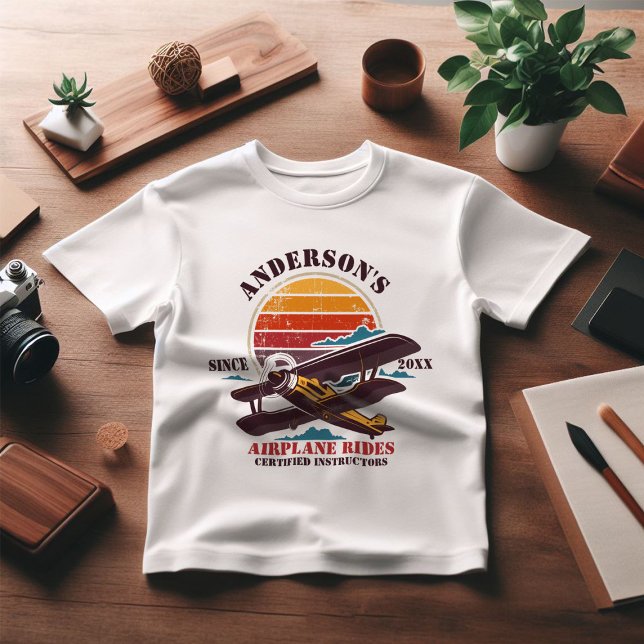 Camiseta Piloto de avião para aviões antigos personalizados (Criador carregado)