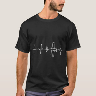 Camiseta Piloto de avião Pulsação RC Avião EKG Voando com A