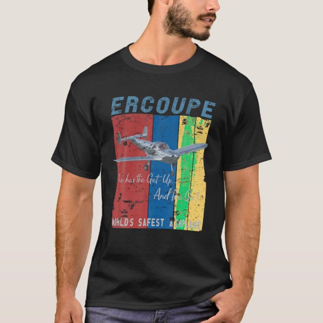 Camiseta Piloto De Avião Virado A Distância Da Ercoupe Retr (Frente)