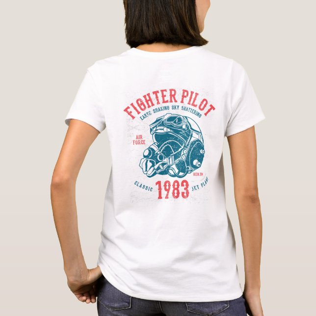 Camiseta Piloto de Caça Vintage (Verso)
