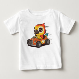 Camiseta Piloto de Carro de Corrida de Arara Fofa