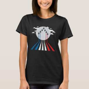 Camiseta Piloto de Combatente de Avião Jet 4 de julho Aerob