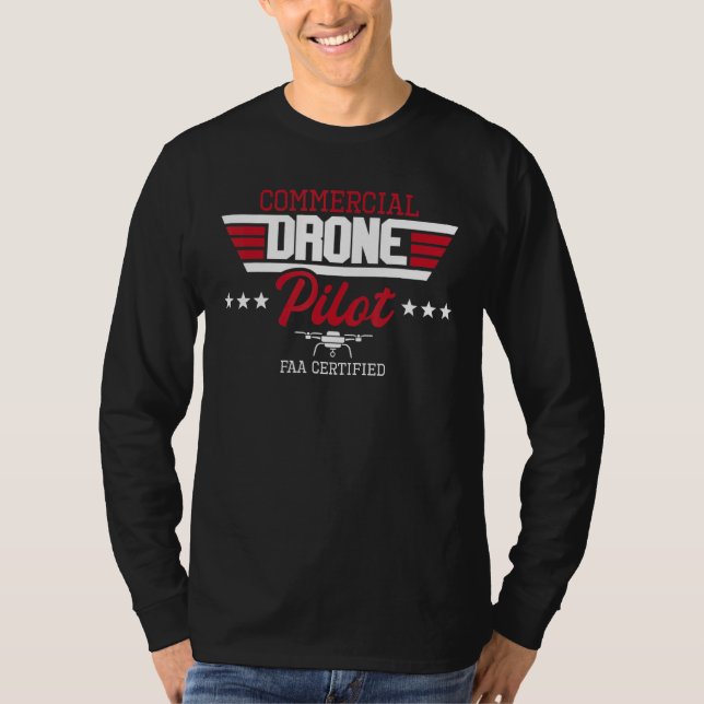Camiseta Piloto De Drone Comercial Aviator Quadcopter Faa C (Frente)