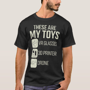 Camiseta Piloto de Drone Entusiasta de Impressão 3D VR Real