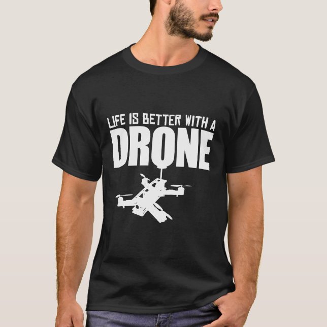 Camiseta Piloto De Drone Fpv Quadcopter Multirotor Rc Quad  (Frente)