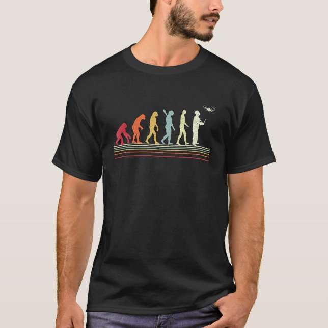 Camiseta Piloto de Drone Funny Estilo Retro Quadcopter Dron (Frente)