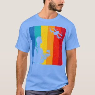 Camiseta Piloto de Drone Presentes Vintage Retro Drone