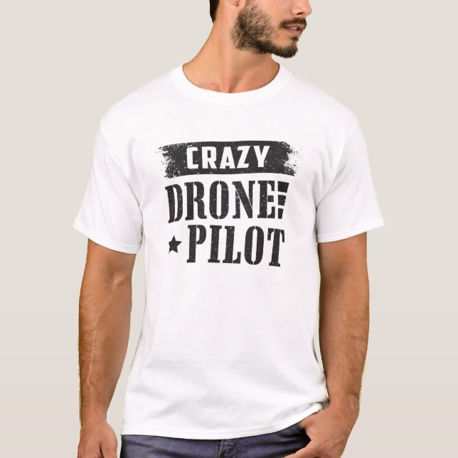 Camiseta Piloto de Drone Quadcopter Drones de FPV Engraçado (Frente)