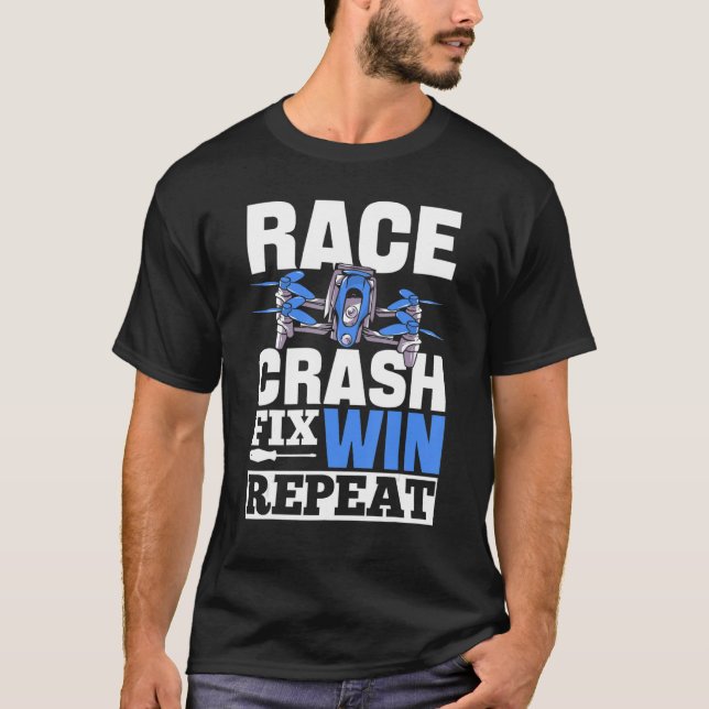 Camiseta Piloto de Drone Repetido de Correção de Falha de R (Frente)