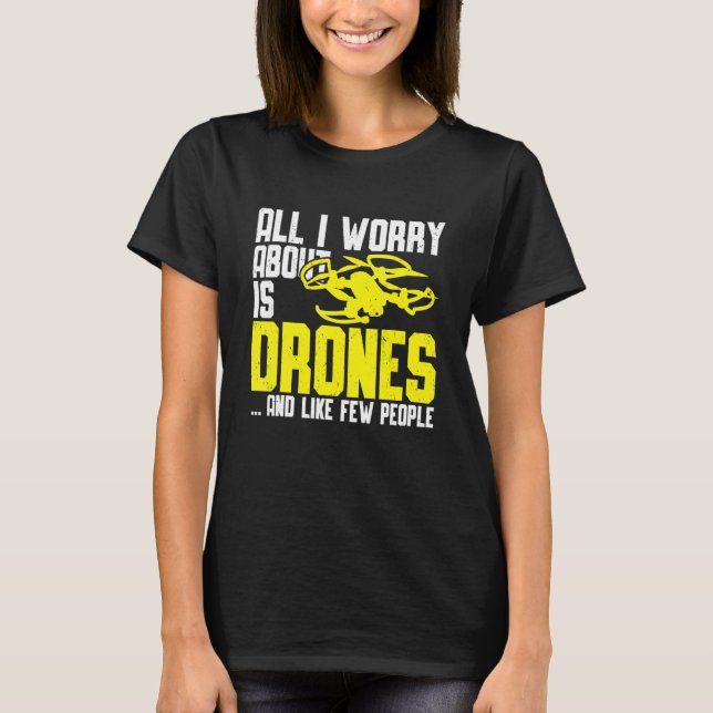 Camiseta Piloto de Drone Voando Quadricóptero Corredores de (Frente)