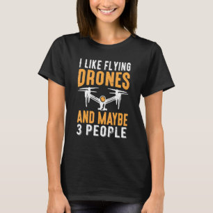 Camiseta Piloto De Drone Voando Veículo Aéreo Eu Gosto De V