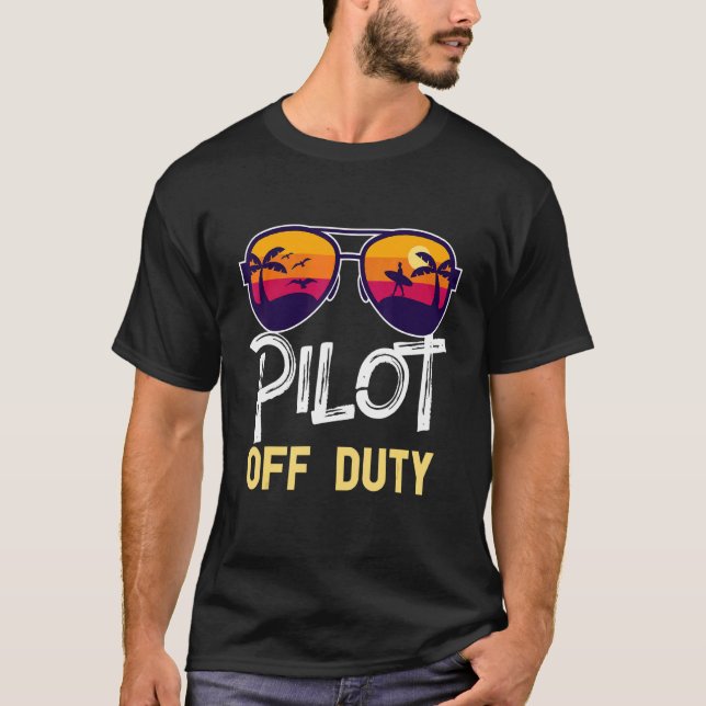 Camiseta Piloto De Férias De Verão Em Praia (Frente)