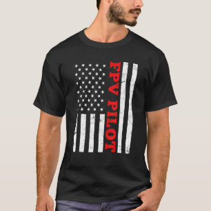 Camiseta Piloto De Fpv América Do Norte, Ussa Flag Drone Qu