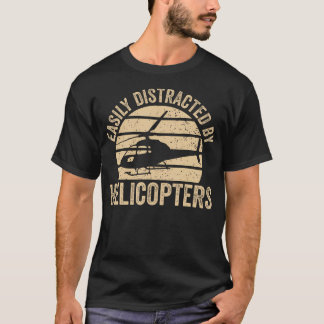 Camiseta Piloto de Helicóptero de Aviação Facilmente Distra