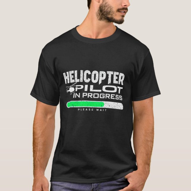 Camiseta Piloto de helicóptero em andamento (Frente)