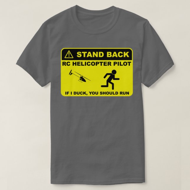 Camiseta Piloto de helicóptero RC para trás  (Frente do Design)