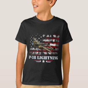 Camiseta Piloto de Jato de Combatente da Aeronave P38 Ww2 L