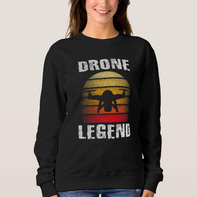 Camiseta Piloto de Legenda de Drone Quadcopter Retro Gráfic (Frente)