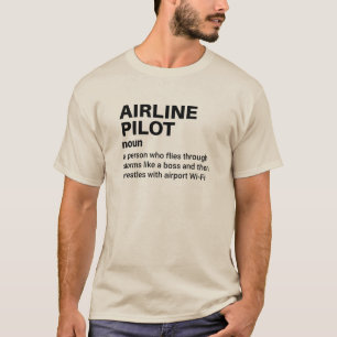 Camiseta Piloto de linha aérea - Definição de Humor de Cock
