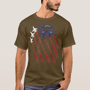 Camiseta Piloto de luta contra o jato Helmet EUA Bandeira 4