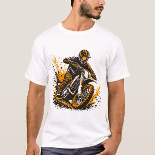 Camiseta Piloto de Motocross Derrapando na Lama