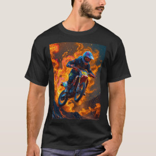 Camiseta Piloto de Motocross em um Vulcão