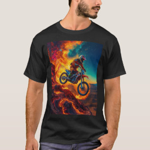 Camiseta Piloto de Motocross Escapando do Fogo