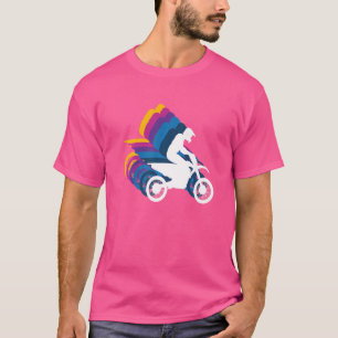 Camiseta Piloto de Motocross Retro em Corrida de Enduro de