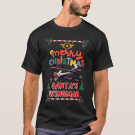 Camiseta Piloto de Natal para papais noeis Wingman