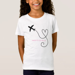 Camiseta Piloto De Pai De Coração Voador De Aviões Diversão