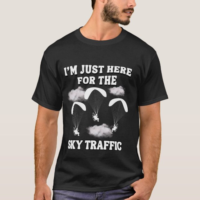 Camiseta Piloto de Paramotor de Voo de Paramotor Voando com (Frente)