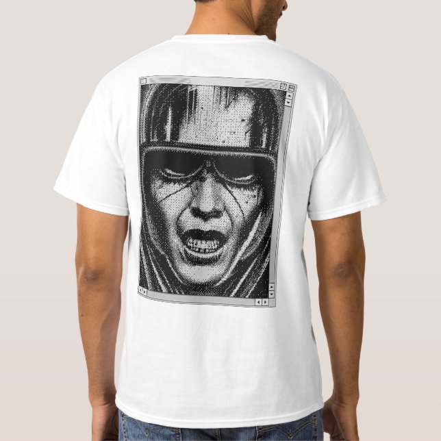 Camiseta Piloto de píxel retrô preto e Cinza 90s (Verso)