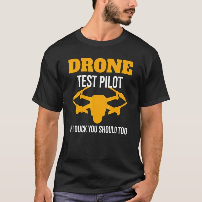 Camiseta Piloto de teste de drone Quadcopter (Frente)