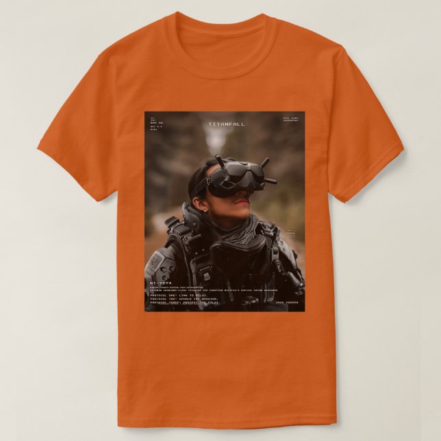 Camiseta Piloto do Titanfall 2 BT7274 Três Protocolos (Frente do Design)