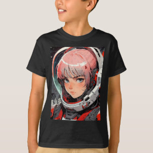 Camiseta Piloto Espacial Retro Anime Menina Aventura Ficção