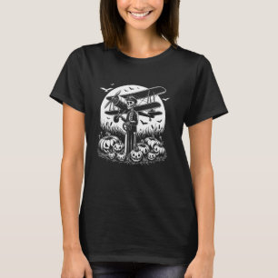Camiseta Piloto Funny Skeleton Aeronave Halloween M