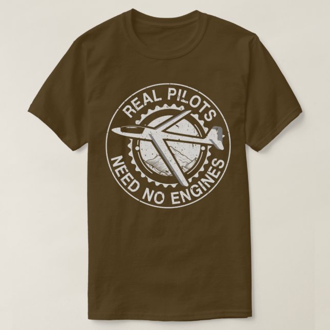 Camiseta Piloto Glider Gling Life No Engines (Frente do Design)