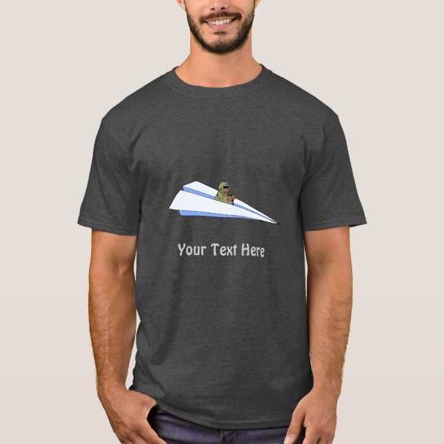 Camiseta Piloto Militar Voando Papel Engraçado Avião Jato (Frente)