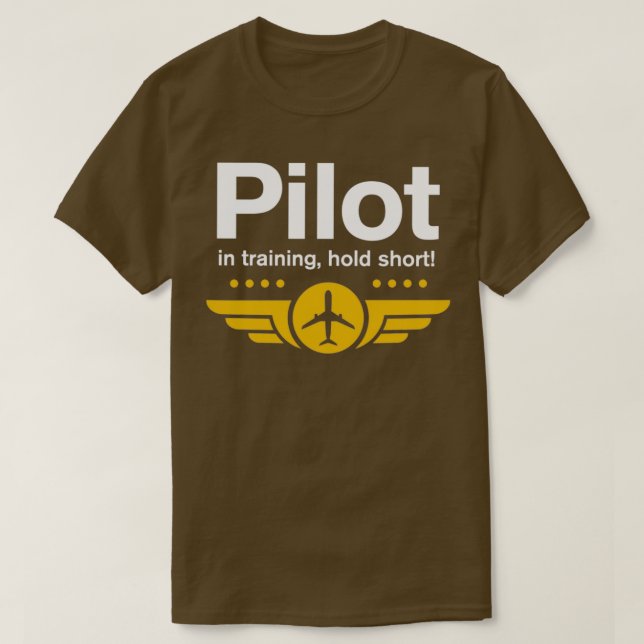 Camiseta Piloto no treinamento Curto para Piloto Estudante  (Frente do Design)