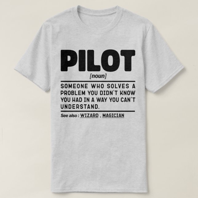 Camiseta Piloto Noun Instrutor de Voo Aeronáutico Funny (Frente do Design)