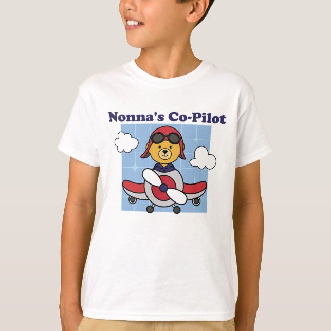 Camiseta Piloto pequeno de Nonna - Avião bonito (Frente)