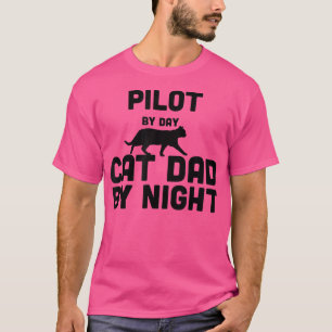 Camiseta Piloto Por Pai De Gato Diário Na Noite 2188